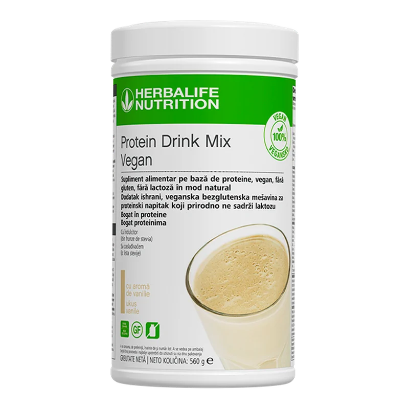 Protein Drink Mix Vegan – aromă de vanilie, 560 g